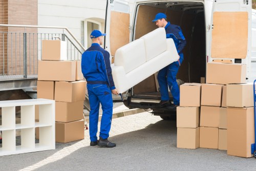 Careful furniture handling during a Hadley Wood man with a van move