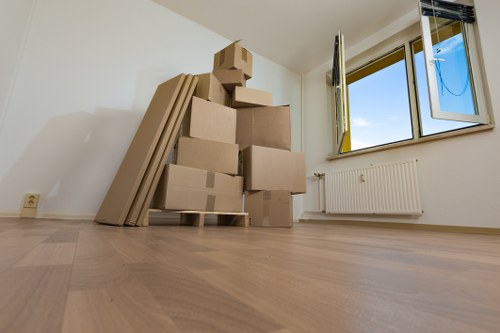 Professional house movers working in a Hadley Wood residential move