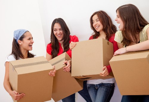 Packed household items ready for transport during a Hadley Wood move