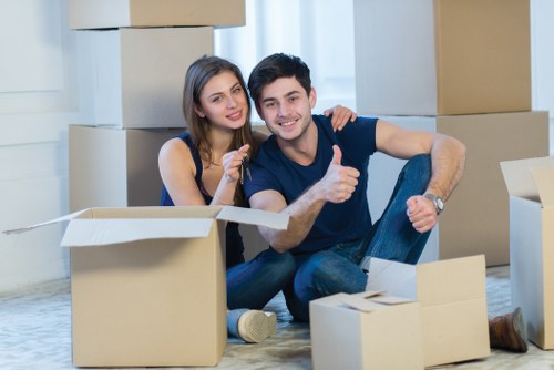 Furniture being carefully moved from a home in Hadley Wood